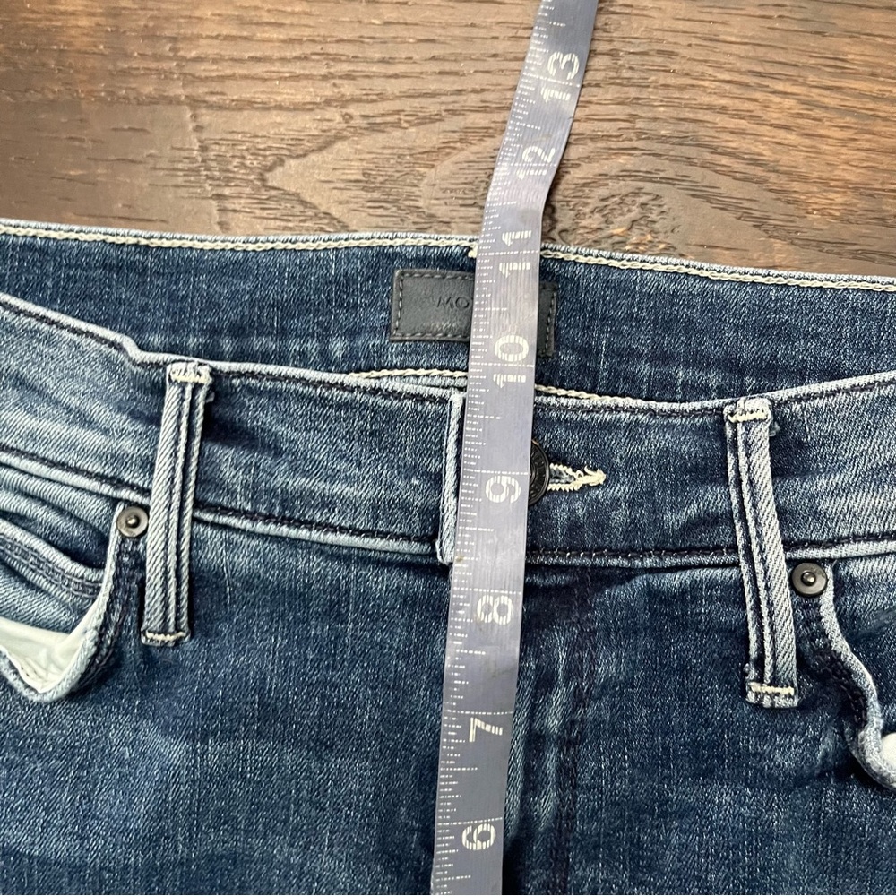 Mother Mid-Rise Dazzler ankle fray denim jeans weekend warrior 26 27 *READ* - Picture 8 of 12